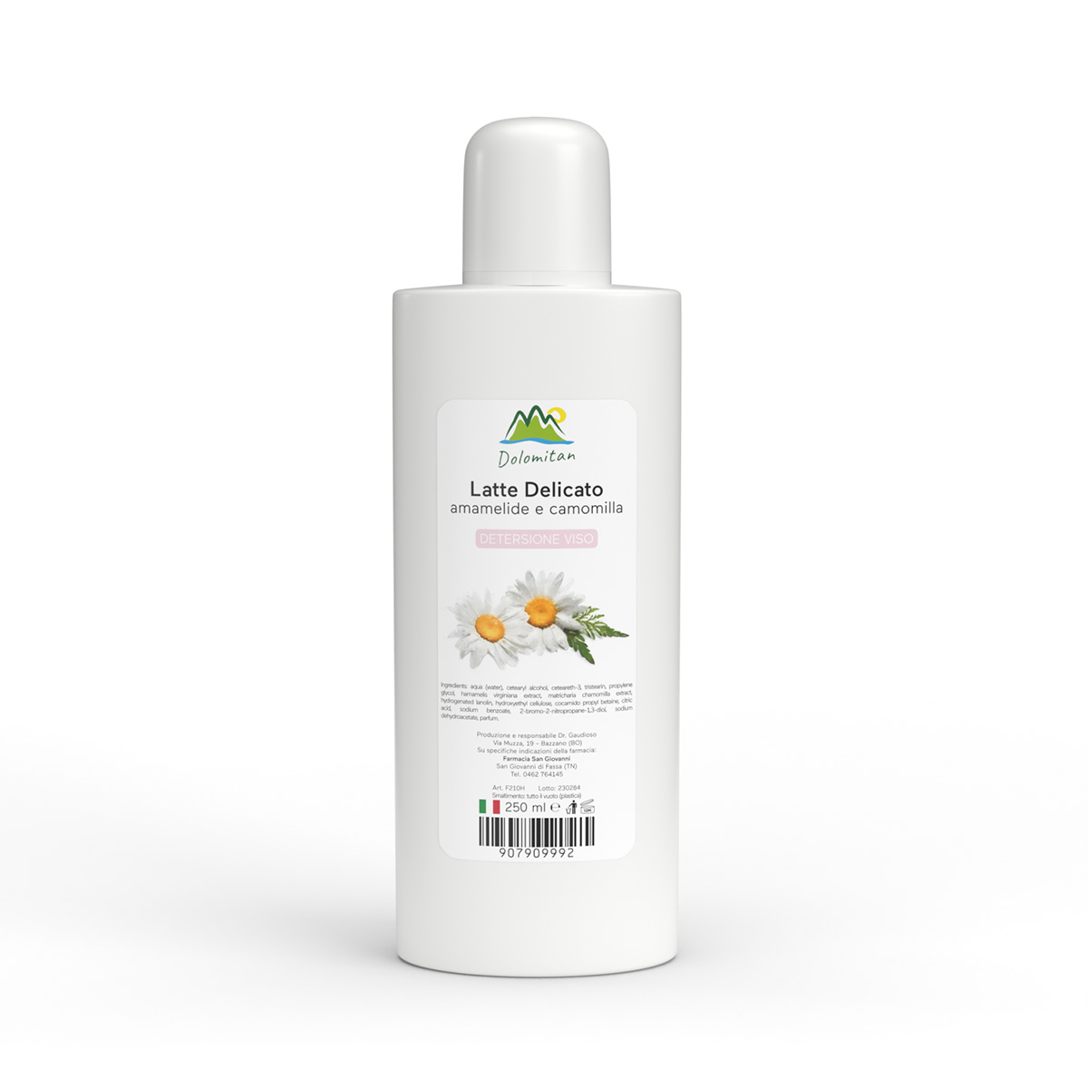 Latte Delicato Amamelide e Camomilla Detersione Viso 250 ml - Dolomiti e Natura
