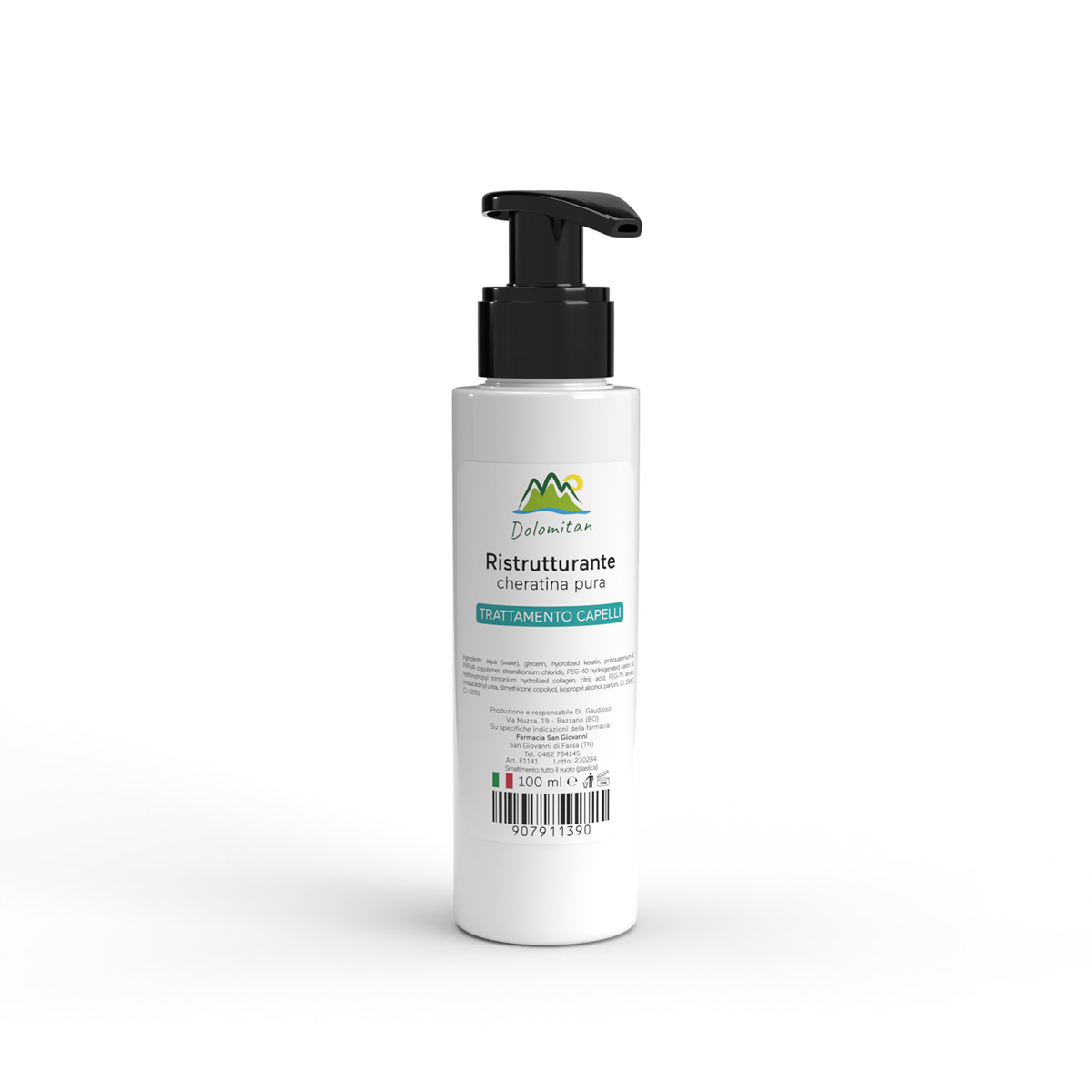 Ristrutturante Cheratina Pura Trattamento Capelli 100 ml - Dolomiti e Natura