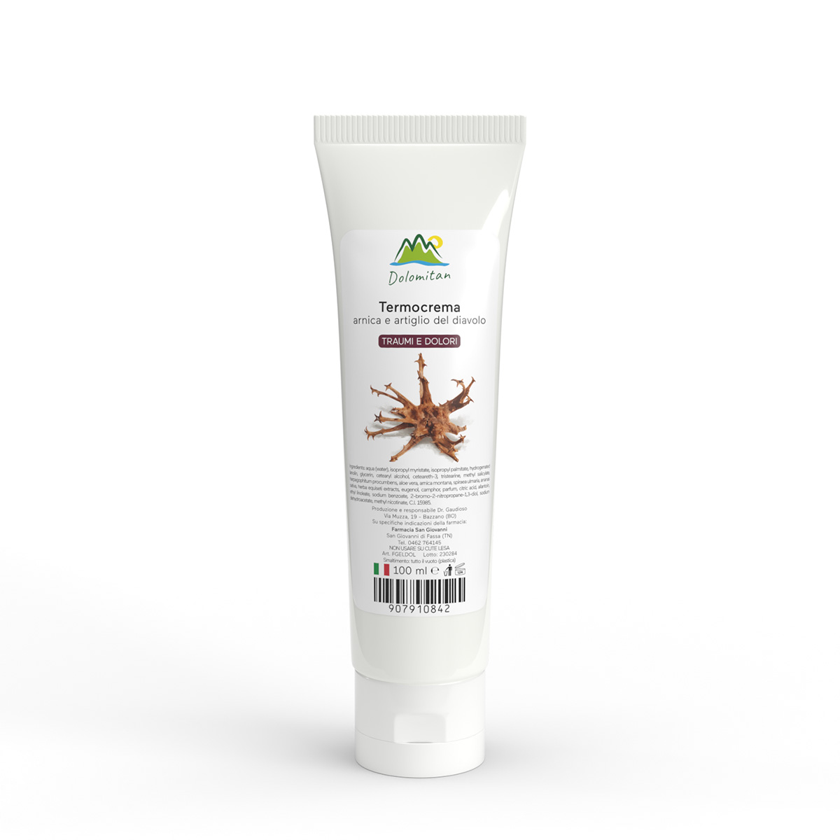 Termocrema Arnica e Artiglio Del Diavolo Traumi e Dolori 100 ml - Dolomiti e Natura