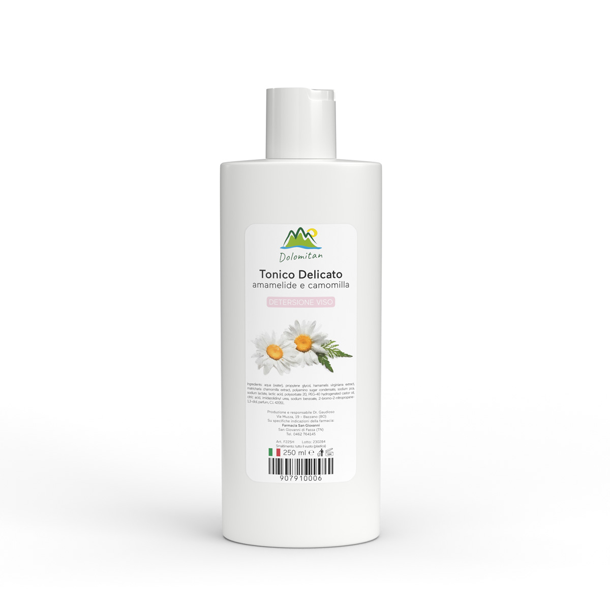 Tonico Delicato Amamelide e Camomilla Detersione Viso 250 ml - Dolomiti e Natura