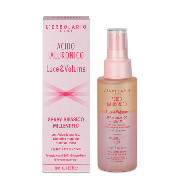 L'Erbolario Acido Ialuronico Luce & Volume Spray Bifasico MilleVirtù 100 ml - Dolomiti e Natura