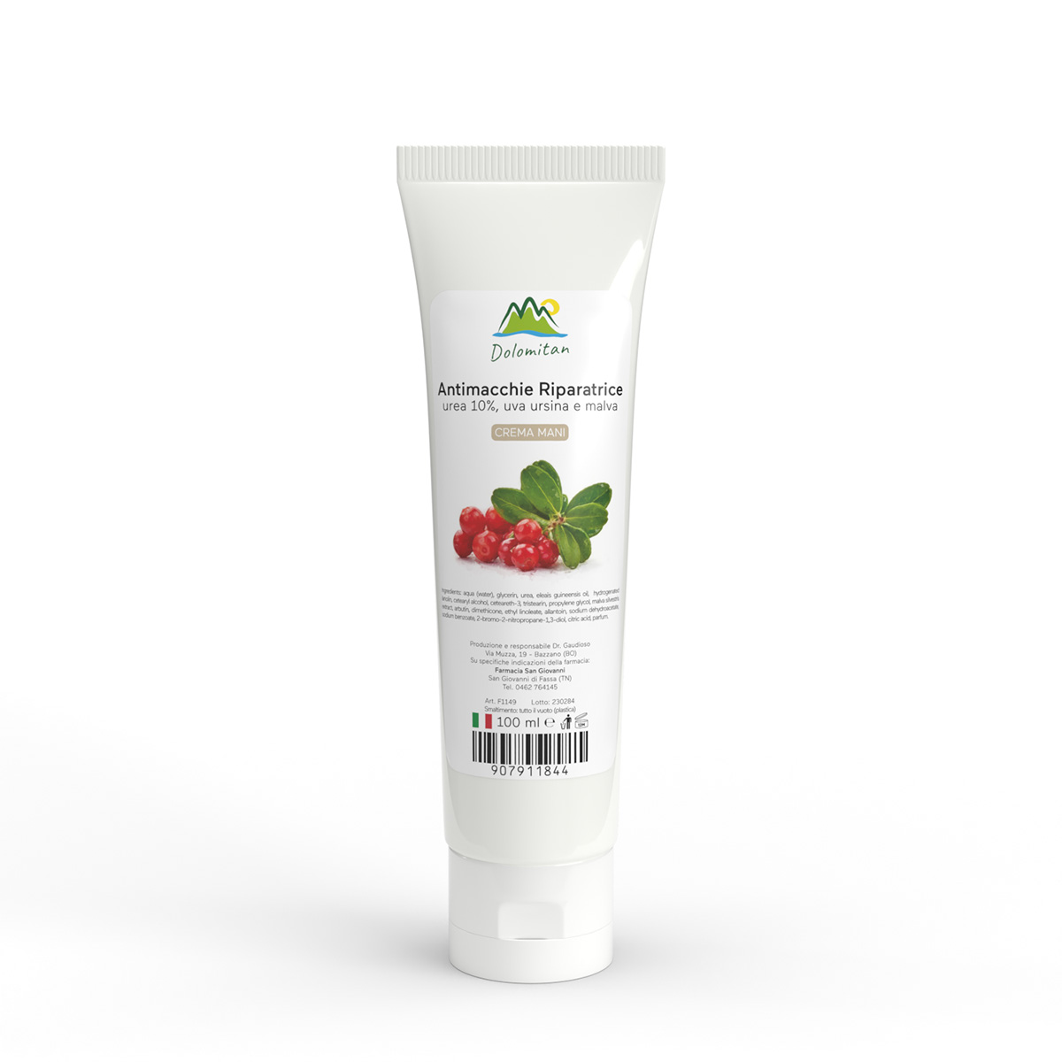 Antimacchie Riparatrice urea 10%, Uva Ursina E Malva Crema Mani 100 ml - Dolomiti e Natura