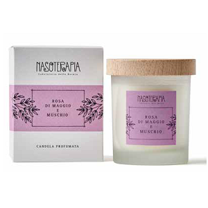 Nasoterapia Candela Profumata Rosa Di Maggio E Muschio 180 g - Dolomiti e Natura