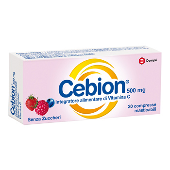 Cebion Masticabile Senza Zucchero Vitamina C 500 mg 20 Compresse - Dolomiti e Natura