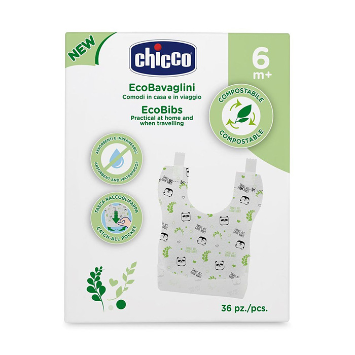 Chicco Bavaglini Monouso Compostabili 36 Pezzi - Dolomiti e Natura