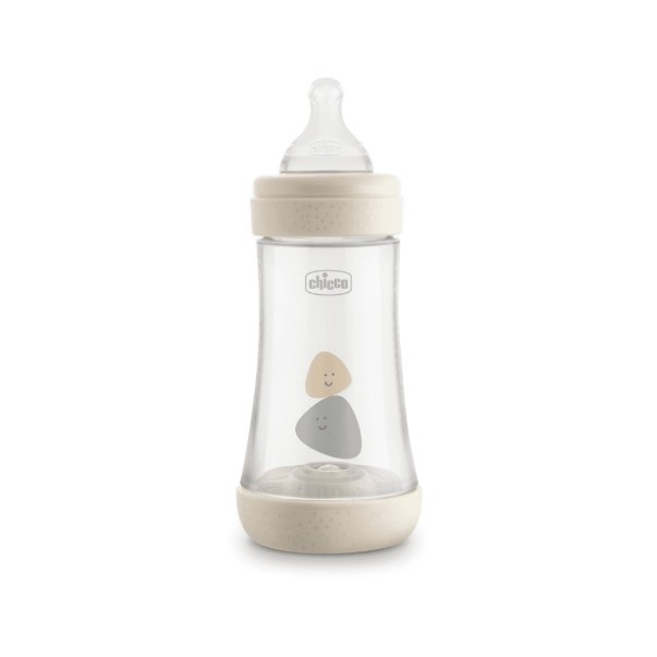 Chicco Perfect 5 Biberon 240 ml Beige - Flusso MEDIO - Dolomiti e Natura