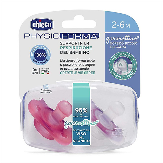 Chicco PhysioForma® Gommotto 2-6m Bambina 2 Pezzi - Dolomiti e Natura