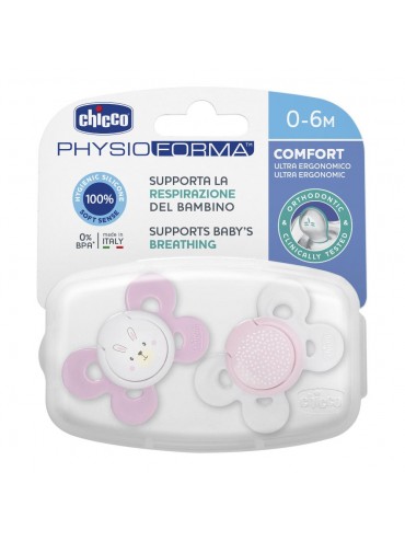 Chicco PhysioForma® Gommotto 0-6m Bambina 2 Pezzi - Dolomiti e Natura