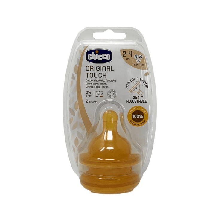 Chicco Tettarella Original Touch Flusso Regolare Caucciù 2 Pezzi 2-4m+ - Dolomiti e Natura