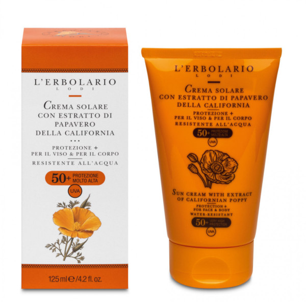 L'Erbolario Papavero Soave Crema Solare Viso e Corpo SPF 50+ 125 ml - Dolomiti e Natura