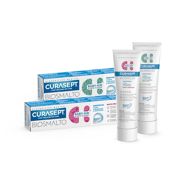 Curasept Biosmalto Baby Kid Gusto Fragola 50 ml - Dolomiti e Natura