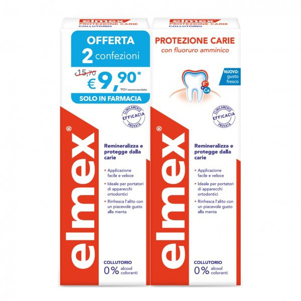 Elmex Carie Collutorio 2 x 400 ml - Dolomiti e Natura