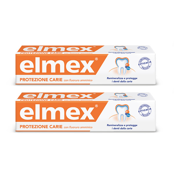 Elmex Protezione Carie Dentifricio Bitubo 2x75 ml - Dolomiti e Natura
