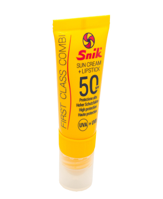 Snik First Class Combi Suncream SPF50+ Sun Cream + Lipstick 15 ml - Dolomiti e Natura