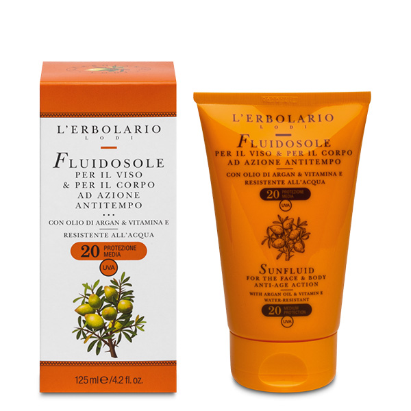 L'Erbolario FluidoSole Viso e Corpo Anti-tempo SPF 20 125 ml - Dolomiti e Natura