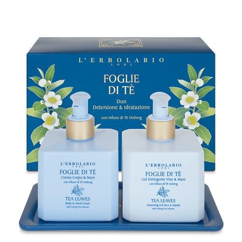 L'Erbolario Foglie Di Duo Detersione e Idratazione Gel Detergente Viso & Mani 250 ml + Crema Corpo & Mani 250 ml - Dolomiti e Natura