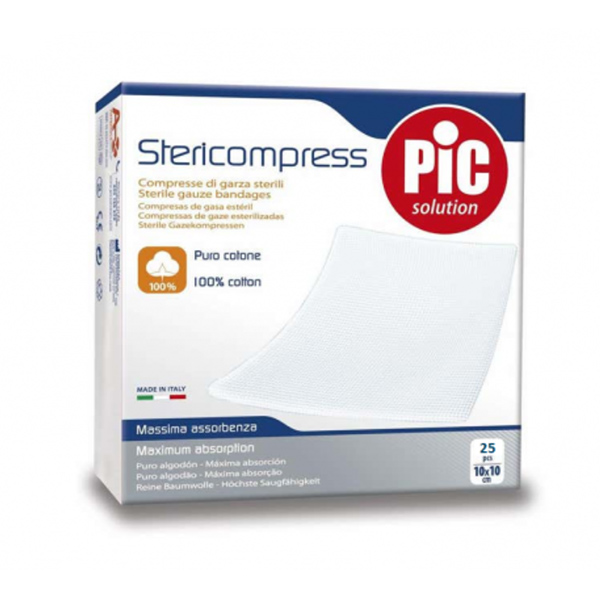 Pic Stericompress Garze Sterili Cotone 10x10 cm 25 Pezzi - Dolomiti e Natura