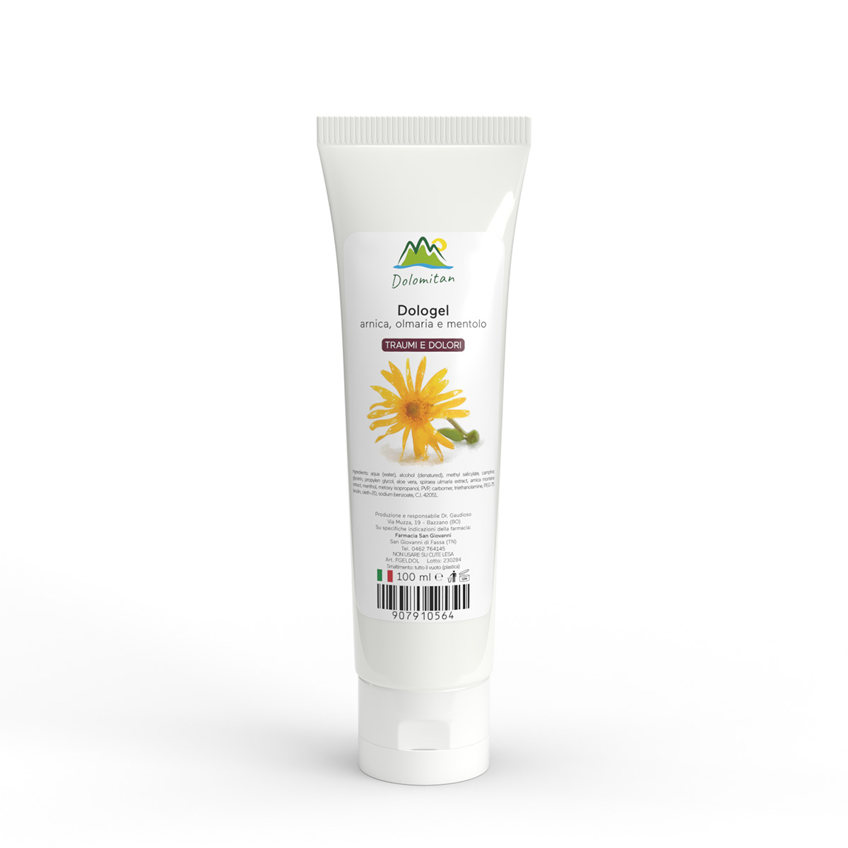 Dologel Arnica, Olmaria e Mentolo Traumi e Dolori 100 ml - Dolomiti e Natura