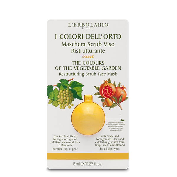 L'Erbolario I Colori Dell'Orto Giallo Maschera Scrub Viso Ristrutturante 8 ml - Dolomiti e Natura