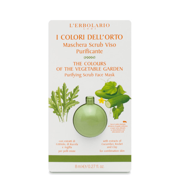 L'Erbolario I Colori Dell'Orto Verde Maschera Scrub Viso Purificante 8 ml - Dolomiti e Natura