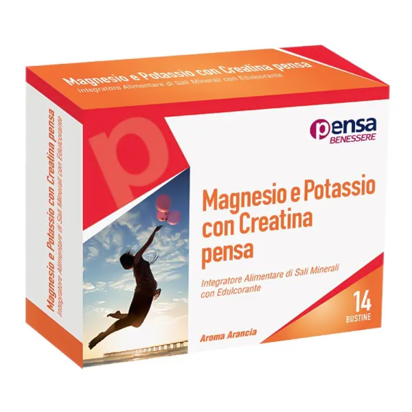 Magnesio E Potassio Con Creatina Pensa 14 Bustine Gusto Arancia - Dolomiti e Natura
