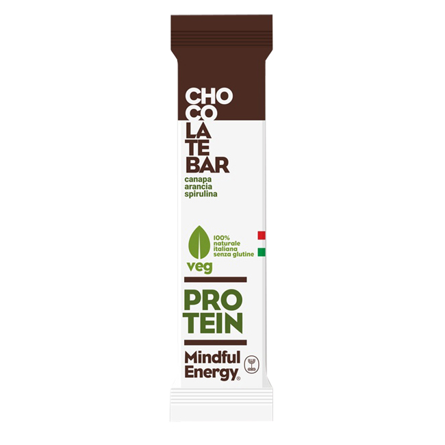 Mindful Energy Protein Chocolate Bar Canapa-Arancia-Spirulina 60 g - Dolomiti e Natura