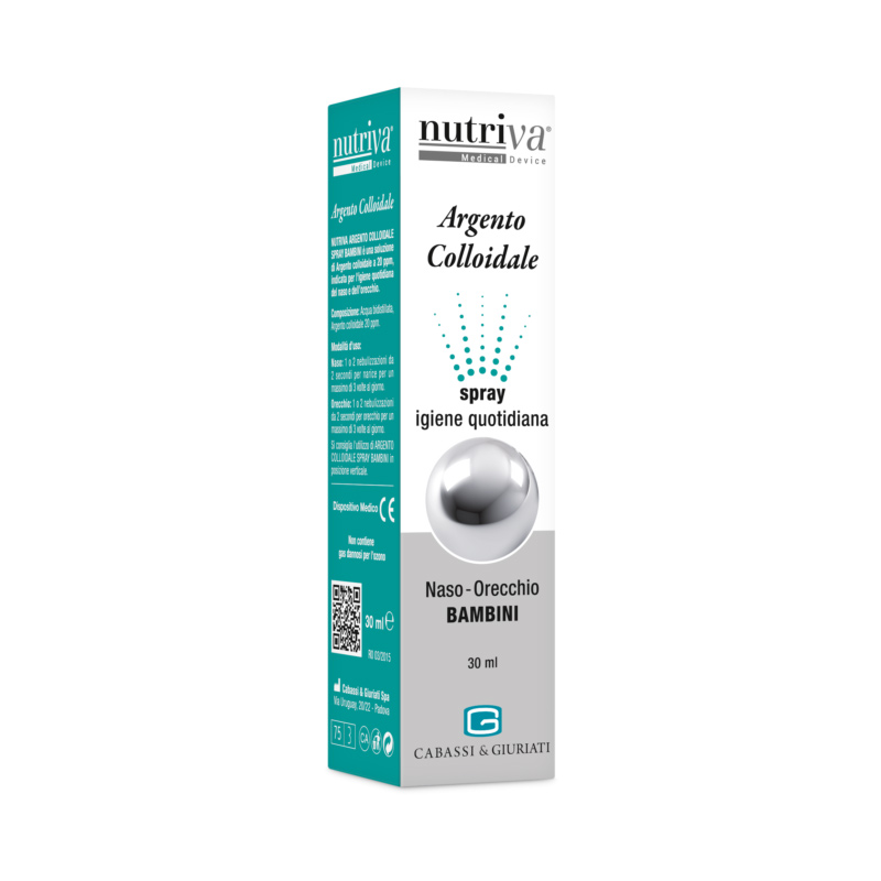Nutriva Argento Colloidale Per Naso E Orecchie Bambini 30 ml - Dolomiti e Natura