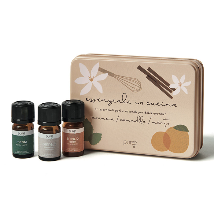 Purae Cofanetto Oli Essenziali In Cucina Dolci 3 Pezzi Da 5 ml - Dolomiti e Natura