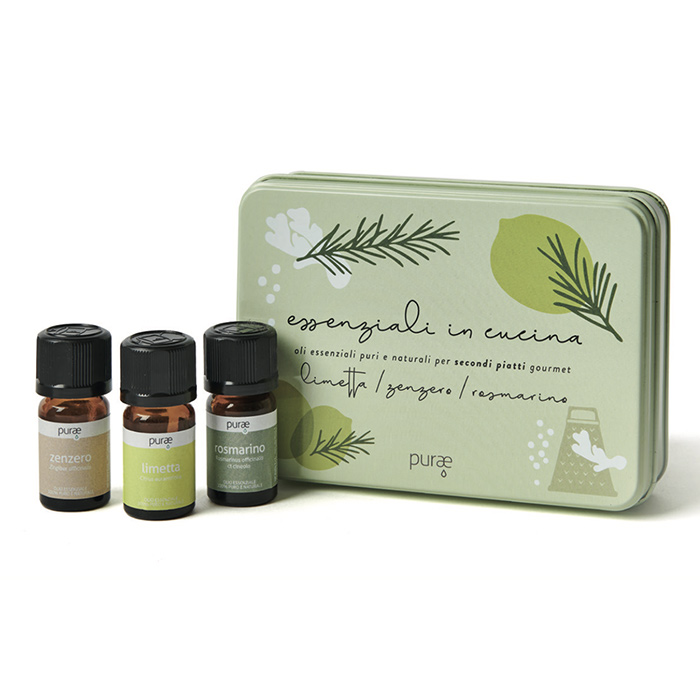 Purae Cofanetto Oli Essenziali In Cucina Secondi Piatti 3 Pezzi Da 5 ml - Dolomiti e Natura