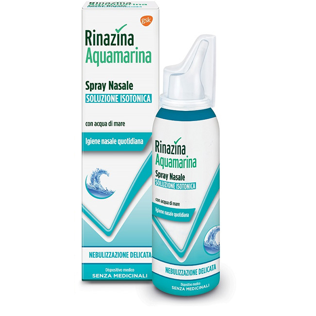 Rinazina Aquamarina Spray Nasale Isotonico Nebulizzazione Delicata 100 ml - Dolomiti e Natura