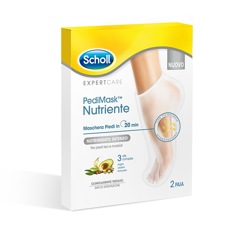 Scholl ExperCare PediMask Maschera Piedi Nutriente 3 Oli 2 Paia - Dolomiti e Natura
