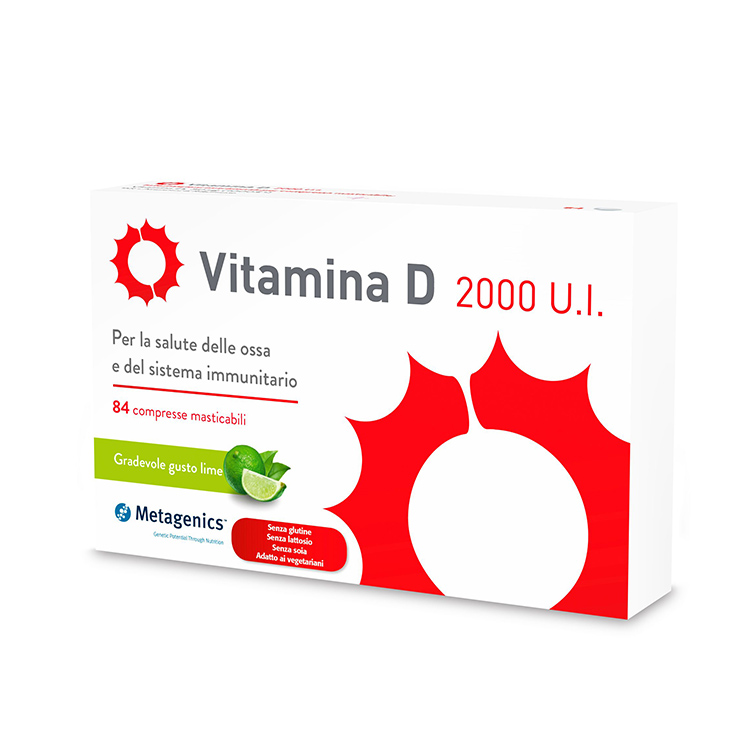 Metagenics Vitamina D 2000 UI 84 Compresse Masticabili - Dolomiti e Natura