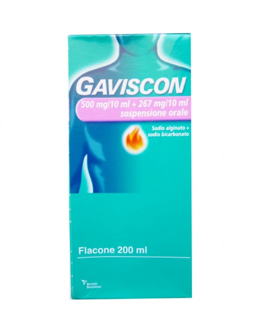 Gaviscon 500 mg + 267 mg / 10ml Sospensione Orale 200 ml - Dolomiti e Natura