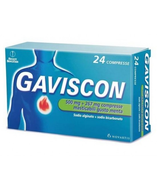 Gaviscon 24 Compresse Gusto Menta 500  + 267 mg - Dolomiti e Natura