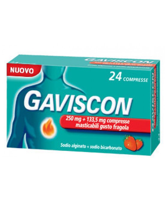 Gaviscon 24 Compresse Gusto Fragola 250 + 133,5 mg - Dolomiti e Natura