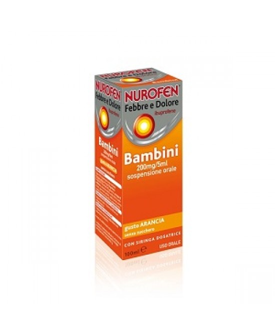 Nurofen Febbre E Dolore Bambini 200 mg / 5 ml Sospensione Orale Arancia 100 ml - Dolomiti e Natura