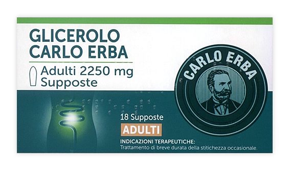 Glicerolo Adulti Carlo Erba 18 Supposte 2250 mg - Dolomiti e Natura