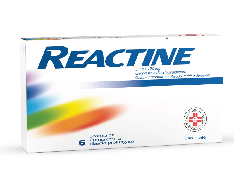 Reactine 6 Compresse 5 mg + 120 mg Rilascio Prolungato - Dolomiti e Natura