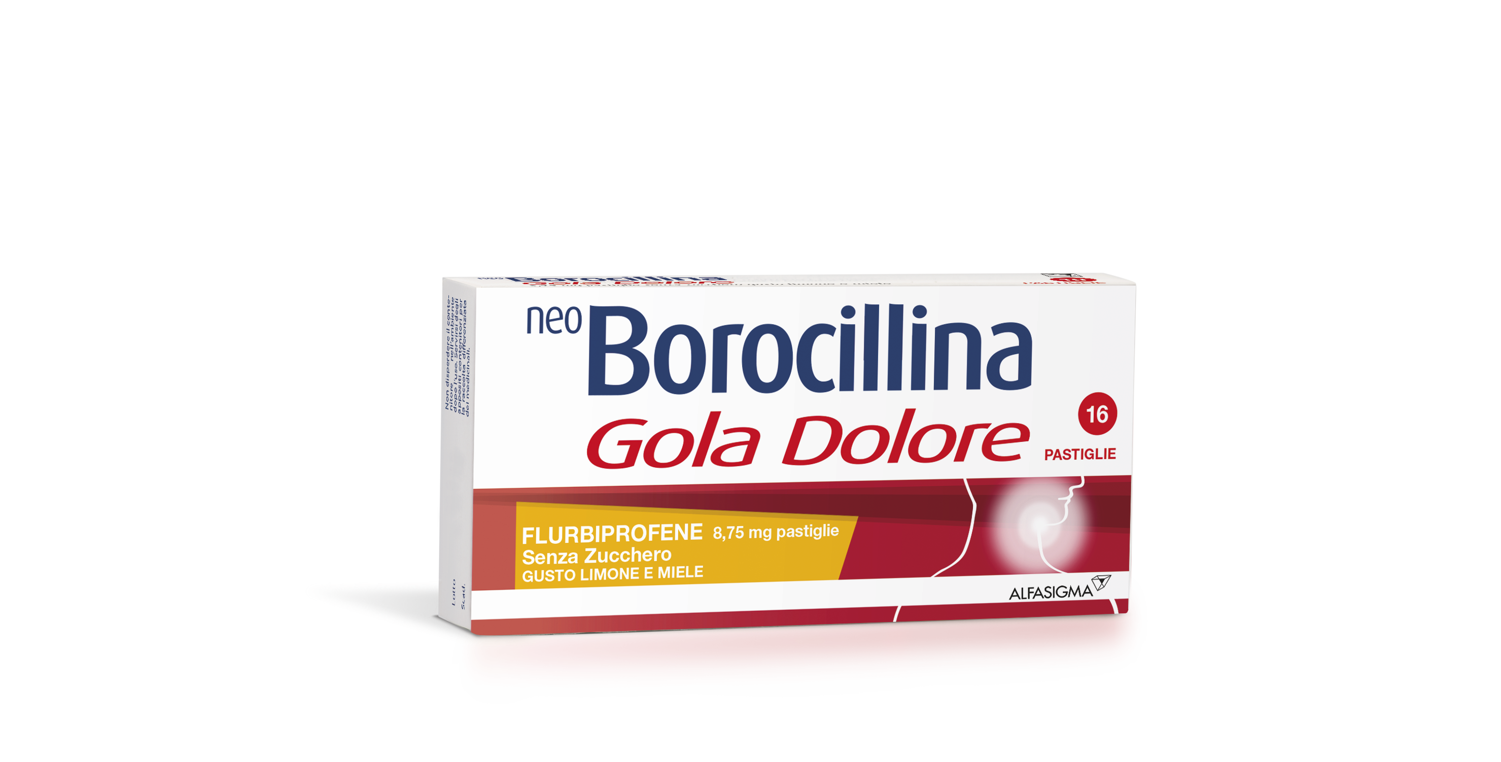 NeoBorocillina Gola Dolore 16 Pastiglie 8,75 mg Limone Miele Senza Zucchero - Dolomiti e Natura