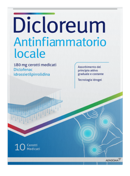 Dicloreum Antinfiammatorio Locale 180 mg 10 Cerotti Medicati - Dolomiti e Natura