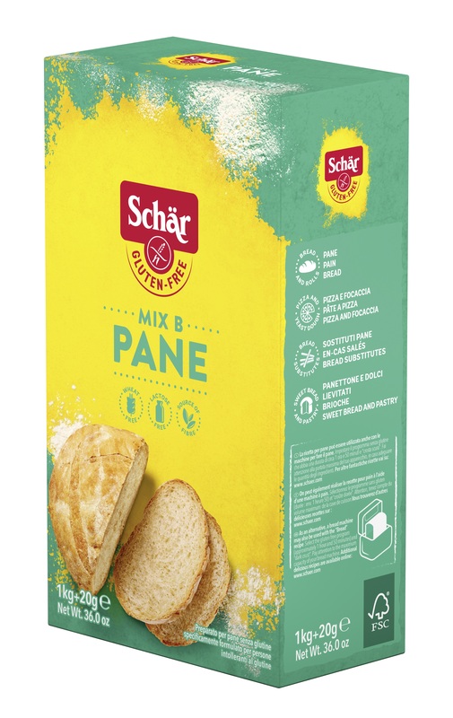 SCHAR MIX B PREPARATO PANE SENZA LATTOSIO 1 KG + 20 G - Dolomiti e Natura