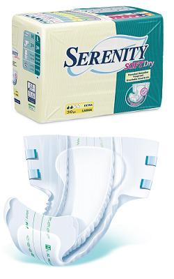 PANNOLONE PER INCONTINENZA SERENITY SOFTDRY FORMATO SUPER T AGLIA LARGE 30 PEZZI - Dolomiti e Natura