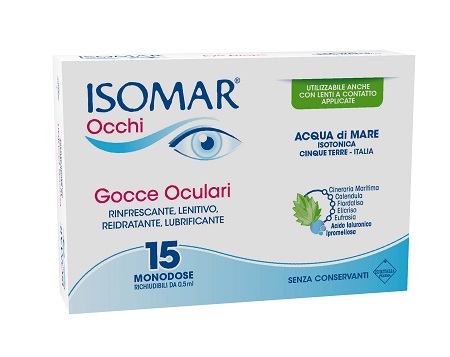 ISOMAR OCCHI GOCCE OCULARI ALL'ACIDO IALURONICO 0,20% 15 FLACONCINI - Dolomiti e Natura