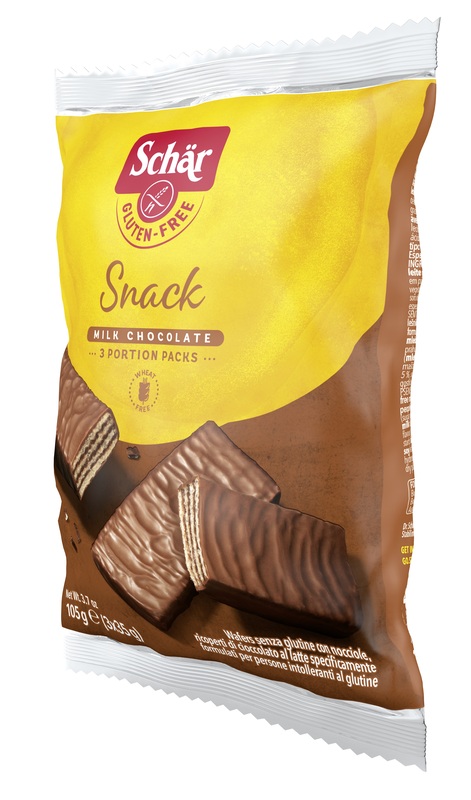 SCHAR SNACK CON CIOCCOLATO AL LATTE E NOCCIOLE 3 WAFER X 35 G - Dolomiti e Natura