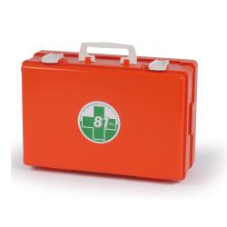 VALIGETTA BASE MEDIC 2 SECONDO DM 388 ALLEGATO 1 PER AZIENDE GRUPPO A/B COLORE ARANCIO +SUPPORTO PER ATTACCO A PARETE +MANIGLIA PER TRASPORTO +GUARNIZIONE NEOPRENE +2 CLIP CHIUSURA - Dolomiti e Natura