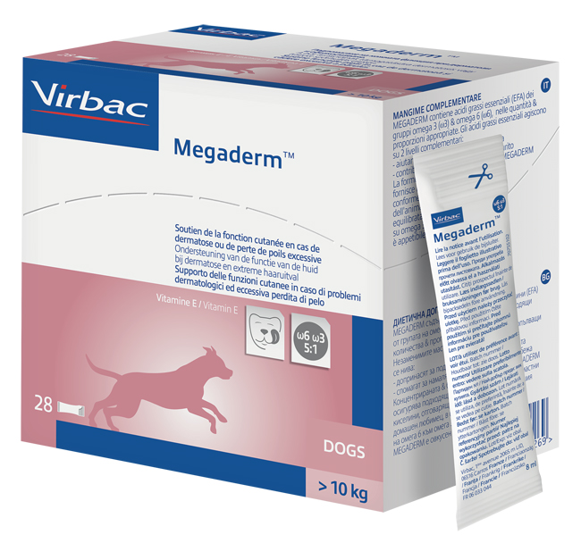 MEGADERM SUPPLEMENTO CANI SUPERIORI A 10 KG SCATOLA DA 28 SACCHETTI MONODOSE 4 ML - Dolomiti e Natura