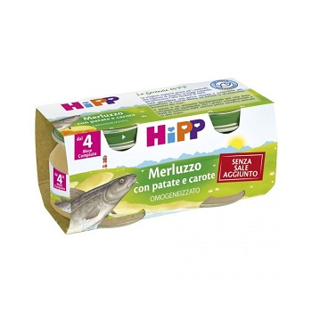 Hipp Omogeneizzato Merluzzo Con Patate E Carote 2 x 80 g - Dolomiti e Natura
