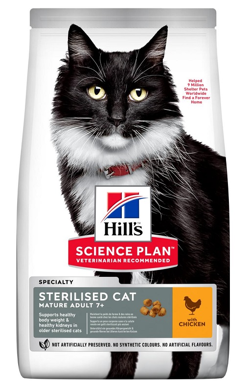 SCIENCE PLAN FELINE MATURE ADULT 7+ STERILIZED CAT CHICKEN 1,5 KG - Dolomiti e Natura