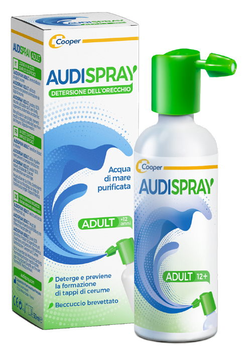 AUDISPRAY ADULT SOLUZIONE DI ACQUA DI MARE IPERTONICA SPRAY SENZA GAS DETERSIONE ORECCHIO 50 ML - Dolomiti e Natura