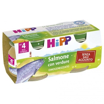 Hipp Omogeneizzato Salmone Con Verdure 2 x 80 g - Dolomiti e Natura